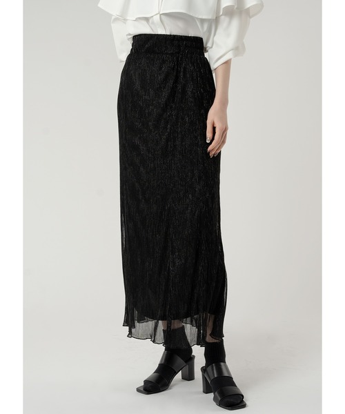 Adoon plain（アドーンプレーン）の「ラメプリーツスカート（スカート・レディース・ライトグレー/グレー/ブラック・LARGE/MEDIUM）」の2枚目の写真