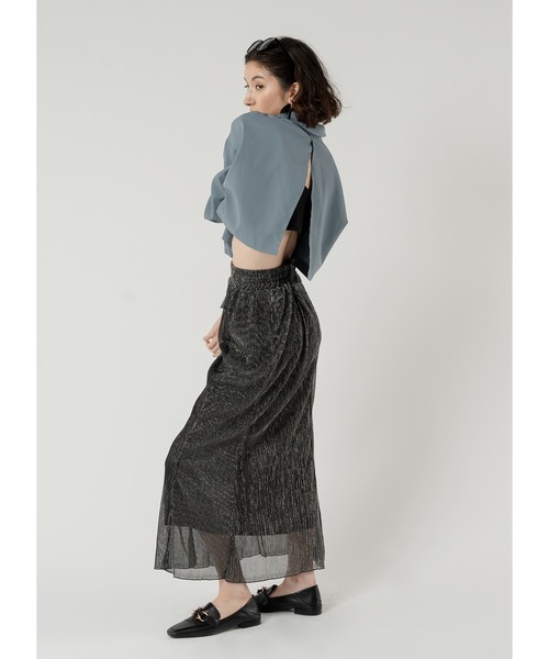 Adoon plain（アドーンプレーン）の「ラメプリーツスカート（スカート・レディース・ライトグレー/グレー/ブラック・LARGE/MEDIUM）」の17枚目の写真