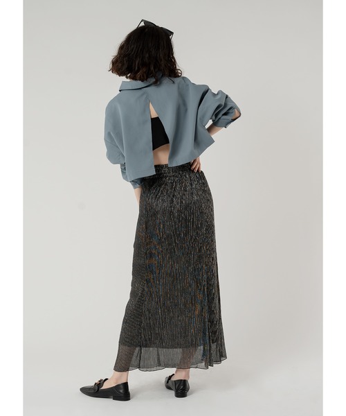 Adoon plain（アドーンプレーン）の「ラメプリーツスカート（スカート・レディース・ライトグレー/グレー/ブラック・LARGE/MEDIUM）」の18枚目の写真