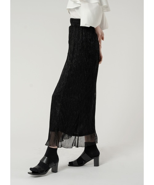 Adoon plain（アドーンプレーン）の「ラメプリーツスカート（スカート・レディース・ライトグレー/グレー/ブラック・LARGE/MEDIUM）」の4枚目の写真