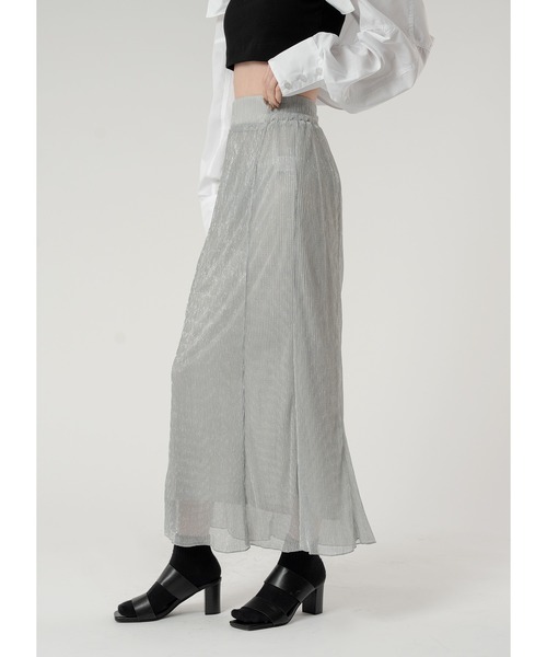 Adoon plain（アドーンプレーン）の「ラメプリーツスカート（スカート・レディース・ライトグレー/グレー/ブラック・LARGE/MEDIUM）」の9枚目の写真