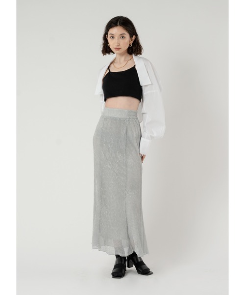 Adoon plain（アドーンプレーン）の「ラメプリーツスカート（スカート・レディース・ライトグレー/グレー/ブラック・LARGE/MEDIUM）」の11枚目の写真