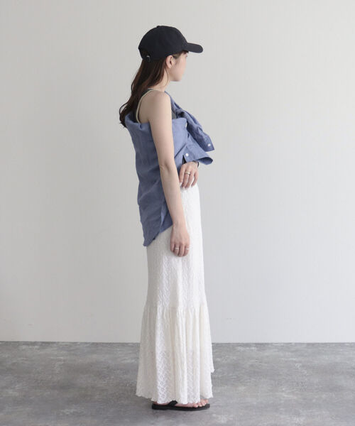 fredy emue（フレディエミュ）の「カットレースロングスカート（スカート・レディース・ブラック/オフホワイト・38/36）」の5枚目の写真