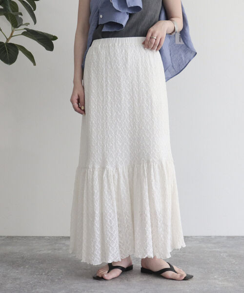 fredy emue（フレディエミュ）の「カットレースロングスカート（スカート・レディース・ブラック/オフホワイト・38/36）」の14枚目の写真