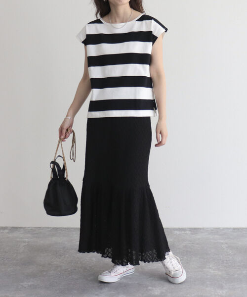 fredy emue（フレディエミュ）の「カットレースロングスカート（スカート・レディース・ブラック/オフホワイト・38/36）」の15枚目の写真