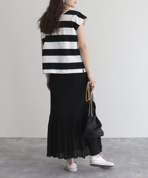 fredy emue（フレディエミュ）の「カットレースロングスカート（スカート・レディース・ブラック/オフホワイト・38/36）」の21枚目の写真