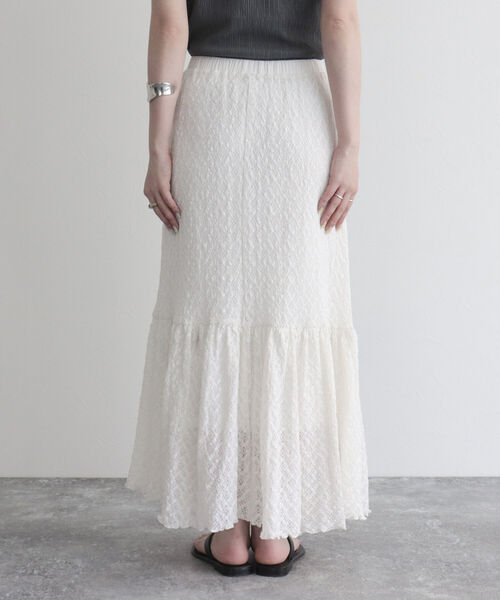fredy emue（フレディエミュ）の「カットレースロングスカート（スカート・レディース・ブラック/オフホワイト・38/36）」の13枚目の写真