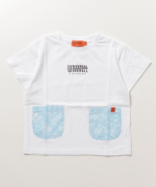 UNIVERSAL OVERALL(ユニバーサルオーバーオール)の「【UNIVERSAL OVERALL】ポケット T(Tシャツ/カットソー・キッズ・ブラック/ベージュ/ホワイト・130/150/120/140/110)」の1枚目の写真