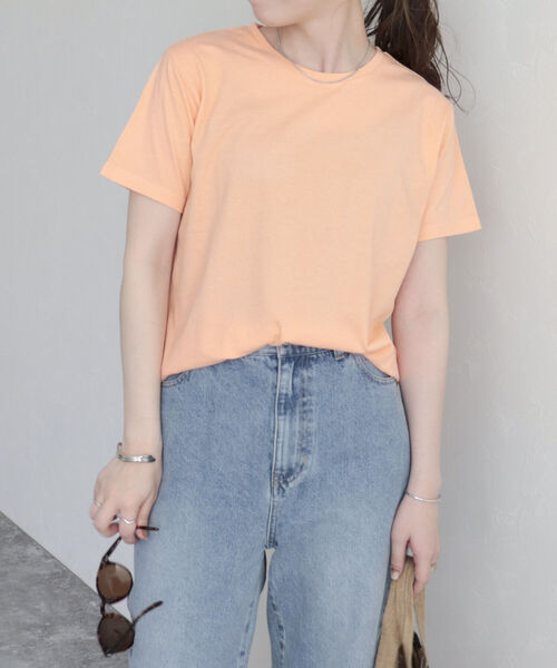 fredy emue（フレディエミュ）の「ピグメントBASICコットンT（Tシャツ/カットソー・レディース・オレンジ/チャコールグレー/ライトグレー/ライトグリーン・38）」の13枚目の写真