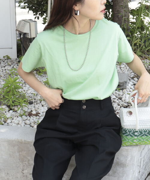 fredy emue（フレディエミュ）の「ピグメントBASICコットンT（Tシャツ/カットソー・レディース・オレンジ/チャコールグレー/ライトグレー/ライトグリーン・38）」の20枚目の写真