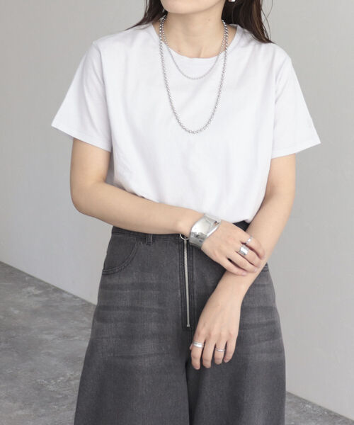 fredy emue（フレディエミュ）の「ピグメントBASICコットンT（Tシャツ/カットソー・レディース・オレンジ/チャコールグレー/ライトグレー/ライトグリーン・38）」の10枚目の写真