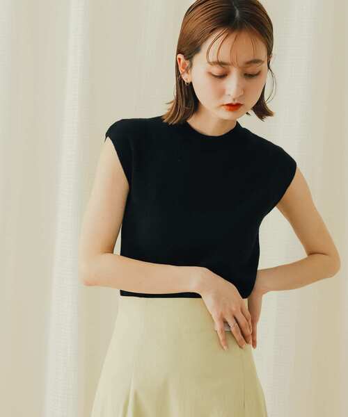 SENSE OF PLACE by URBAN RESEARCH（センスオブプレイスバイアーバンリサーチ）の「クルーネックフレンチスリーブセーター（ニット/セーター・レディース・ベージュ/ブラック/ネイビー/ライトブルー/オフホワイト・ONE）」の8枚目の写真