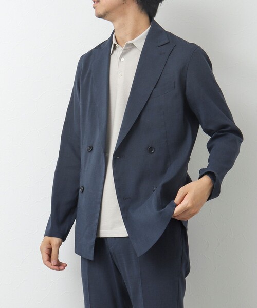 NOLLEY'S goodman(ノーリーズグッドマン)の「【WEB限定】《セットアップ対応》Soalon/ソアロン ダブルジャケット(テーラードジャケット・メンズ・ブルー系その他/ブラック系その他/ベージュ系その他・M/L/S)」の6枚目の写真