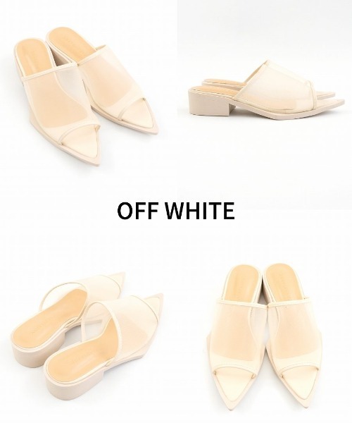 Fabby fabby（ファビィーファビィー）の「メッシュポインテッドサンダル（サンダル・レディース・ブラック/シルバー/ベージュ/オフホワイト・MEDIUM/LARGE/SMALL）」の19枚目の写真