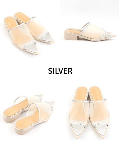 Fabby fabby（ファビィーファビィー）の「メッシュポインテッドサンダル（サンダル・レディース・ブラック/シルバー/ベージュ/オフホワイト・MEDIUM/LARGE/SMALL）」の13枚目の写真