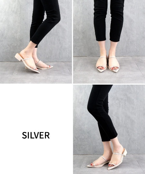 Fabby fabby（ファビィーファビィー）の「メッシュポインテッドサンダル（サンダル・レディース・ブラック/シルバー/ベージュ/オフホワイト・MEDIUM/LARGE/SMALL）」の12枚目の写真