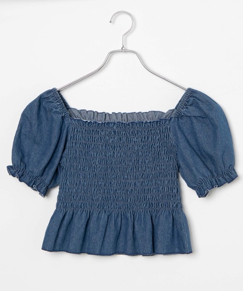 WEGO（ウィゴー）の「WEGO/デニムシャーリングブラウス（シャツ/ブラウス・レディース・ブルー/ブラック・FREE）」の17枚目の写真