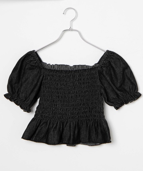 WEGO（ウィゴー）の「WEGO/デニムシャーリングブラウス（シャツ/ブラウス・レディース・ブルー/ブラック・FREE）」の16枚目の写真