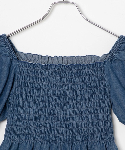 WEGO（ウィゴー）の「WEGO/デニムシャーリングブラウス（シャツ/ブラウス・レディース・ブルー/ブラック・FREE）」の18枚目の写真