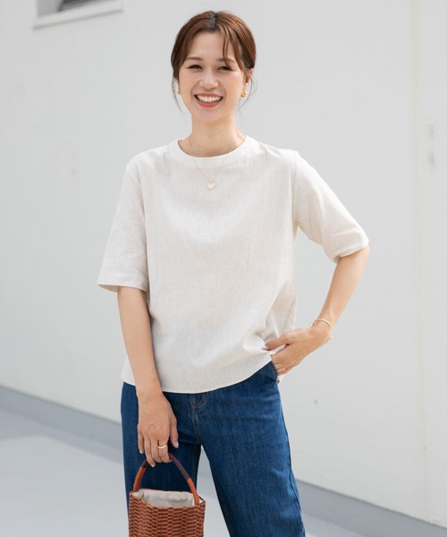 ADORE アドーア　バックリボンブラウス　リネンブラウス お値下げ❣️ADOREアドーア バックリボン ブラウス✨