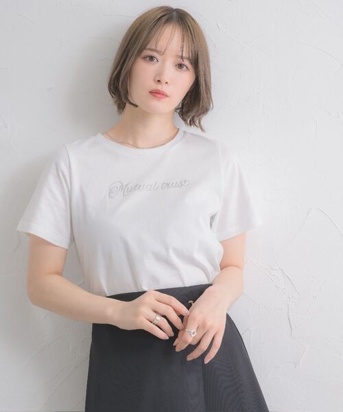 ems excite(エムズエキサイト)の「ラインストーンTEE(Tシャツ/カットソー・レディース・オフホワイト/レッド/ブラック・FREE)」の8枚目の写真