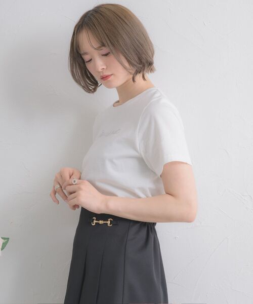 ems excite(エムズエキサイト)の「ラインストーンTEE(Tシャツ/カットソー・レディース・オフホワイト/レッド/ブラック・FREE)」の9枚目の写真