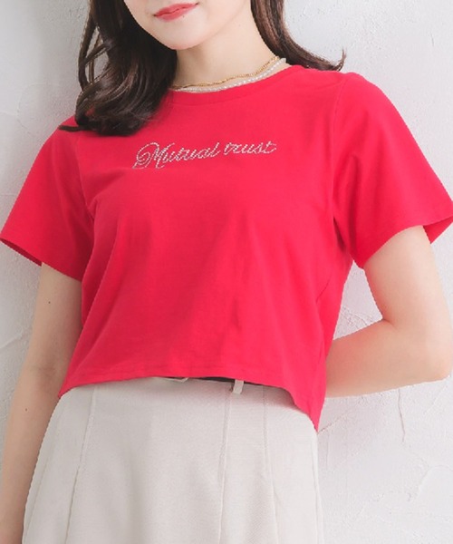 ems excite(エムズエキサイト)の「ラインストーンTEE(Tシャツ/カットソー・レディース・オフホワイト/レッド/ブラック・FREE)」の3枚目の写真