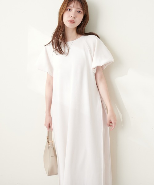 natural couture（ナチュラルクチュール）の「osono楽ちん2WAYリップルワンピース（ワンピース・レディース・オフホワイト/ブルー/ブラウン/ブラック・MEDIUM/LARGE）」の11枚目の写真