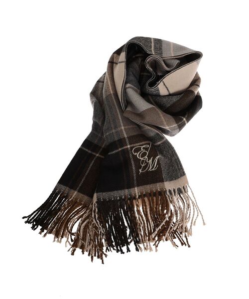 EATME（イートミー）の「E/Mロゴチェックストール（ストール/ショール・レディース・ブラウン/ブラック・FREE）」の12枚目の写真