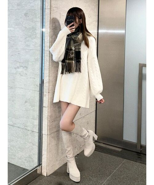 EATME（イートミー）の「E/Mロゴチェックストール（ストール/ショール・レディース・ブラウン/ブラック・FREE）」の18枚目の写真