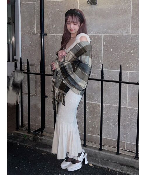 EATME（イートミー）の「E/Mロゴチェックストール（ストール/ショール・レディース・ブラウン/ブラック・FREE）」の19枚目の写真