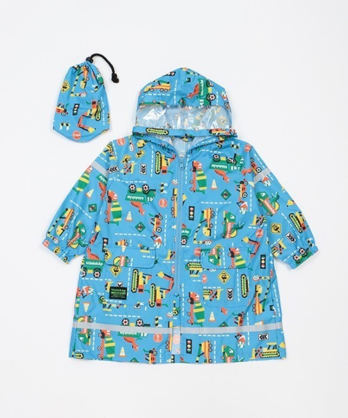 kladskap（クレードスコープ）の「総柄レインコート（レインコート/ポンチョ・キッズ・ピンク/ブルー/グリーン・L/M）」の2枚目の写真
