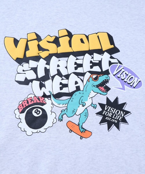 VISION STREET WEAR（ヴィジョンストリートウェア）の「【VISION STREET WEAR】マルチイラスト バックプリントプルオーバーパーカー（パーカー・メンズ・ライトグレー/ブラック・LARGE/MEDIUM/X-LARGE）」の12枚目の写真