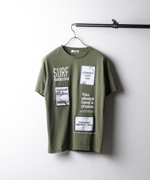 Mag.(マグ)の「【サーフプリント】 Tシャツ(Tシャツ/カットソー・メンズ・カーキ/ブラック/ホワイト・LL/M/L)」の2枚目の写真