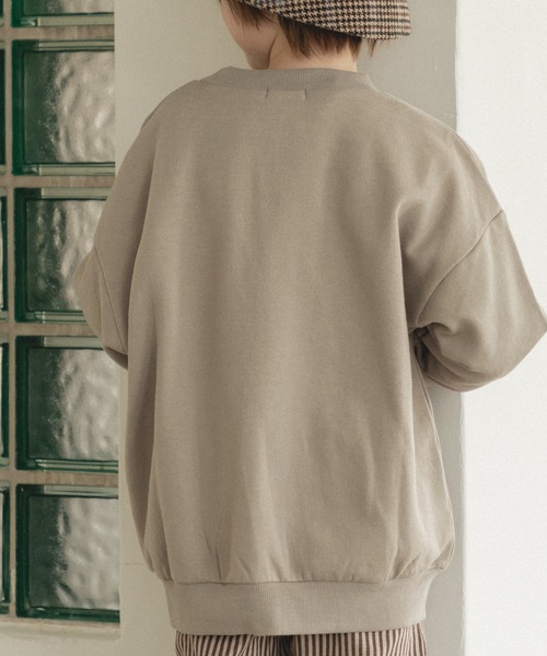 pairmanon（ペアマノン）の「オーバーサイズ Vネック カーディガン（カーディガン/ボレロ・キッズ・グレイッシュベージュ/ブルー/パープル/ブラック・120/130/140/110/100/150/90）」の9枚目の写真