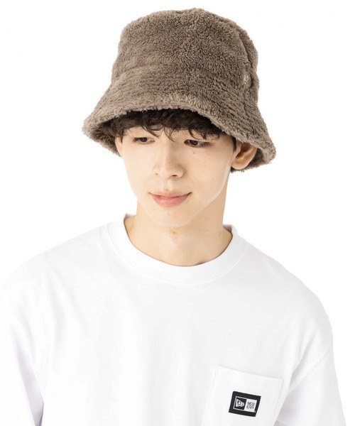 NEW ERA（ニューエラ）の「ニューエラ バケットハット ミンクフリースボアファー ONSPOTZ別注（ハット・メンズ・ブラック/ベージュ・M/L/L/XL/S/M）」の8枚目の写真