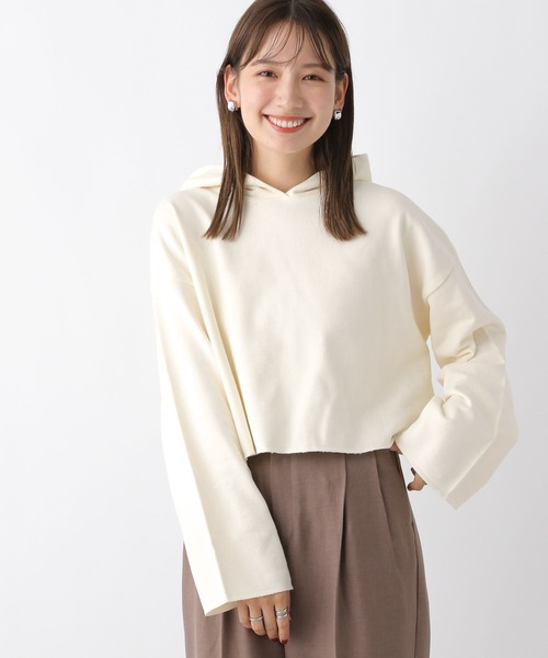 LEPSIM（レプシィム）の「ショートフーディー　908528（パーカー・レディース・グレー/ブラック/アイボリー/グレー系その他・FREE）」の6枚目の写真