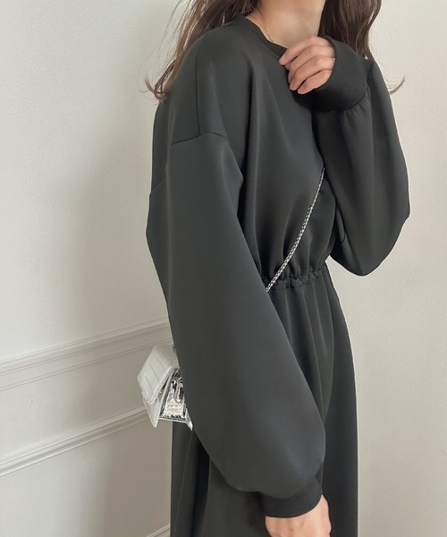 LAUIR（ラウアー）の「ドロストロングワンピース（ワンピース・レディース・ベージュ/ブラック/モカ・LARGE/MEDIUM）」の5枚目の写真