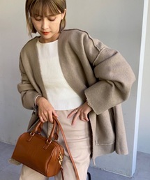 one after another NICE CLAUP | 【WEB限定商品】ボアリバーシブルトッパーコート(ノーカラーコート)