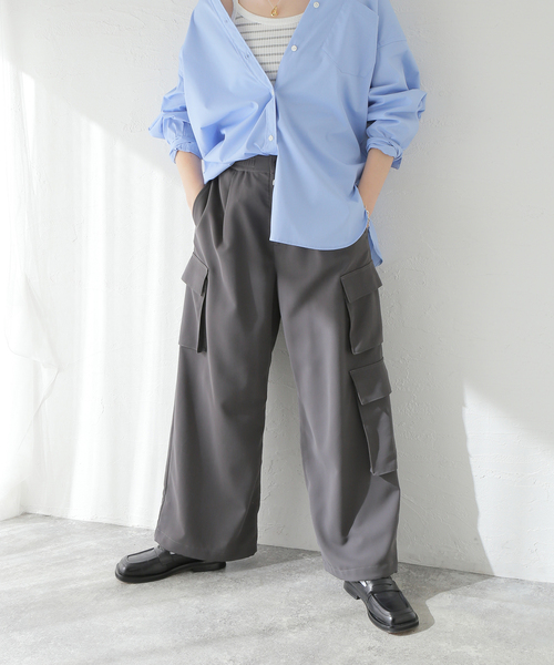 JOURNAL STANDARD（ジャーナルスタンダード）の「クリスピークロスカーゴパンツ（カーゴパンツ・レディース・ブラウン/チャコールグレー・36/38）」の3枚目の写真