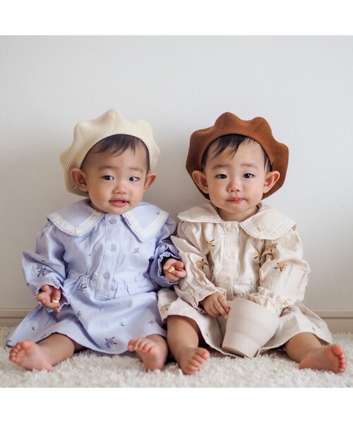 apres les cours（アプレレクール）の「ニットベレー（ハンチング/ベレー帽・キッズ・ブラウン/アイボリー・48）」の6枚目の写真