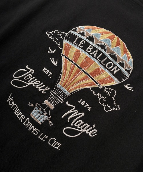 POWER TO THE PEOPLE（パワートゥーザピープル）の「【Power To The People/パワー・トゥ・ザ・ピープル】「The Great Route/LE BALLON」 ワンポイントロゴ＆バック刺繍デザイン ロングスリーブTシャツ/ロンT（Tシャツ/カットソー・メンズ・ホワイト/ブラック/オフホワイト/チャコールグレー・M/L/XL）」の12枚目の写真