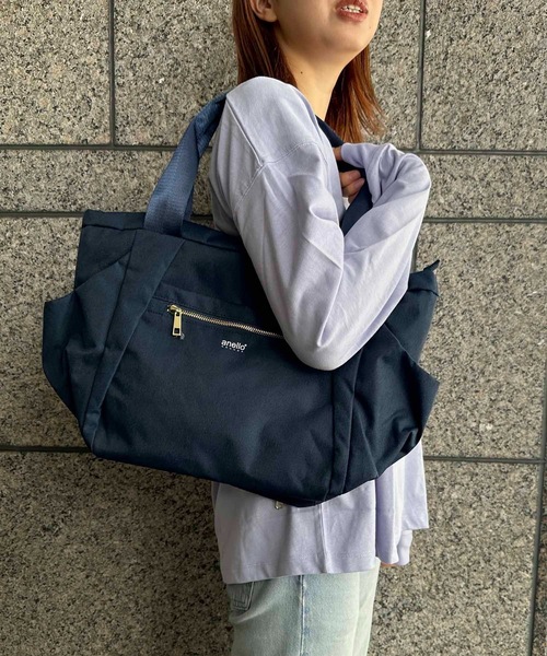 anello（アネロ）の「anello GRANDE / 両面撥水杢ポリＧＬ　トートバッグ / GTT0473Z（トートバッグ・レディース・オレンジ/ネイビー/ブラック/ライトグレー・ONESIZE）」の3枚目の写真