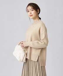 ◆【セットアップ可／洗える】もちもち ハイネックニット【ここちイージー】
