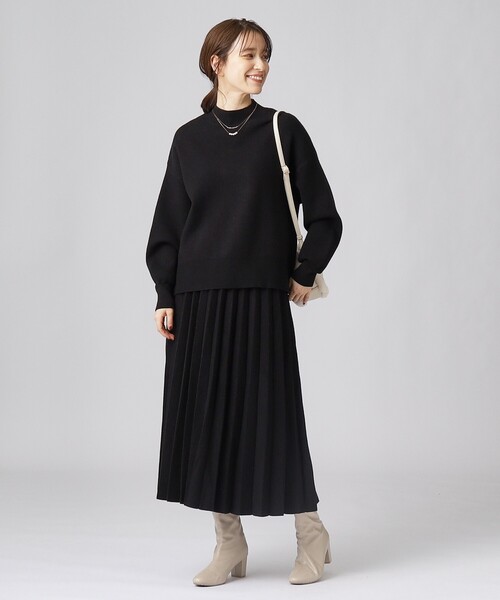 DRESKIP(ドレスキップ)の「◆【セットアップ可/洗える】もちもち ハイネックニット【ここちイージー】(ニット/セーター・レディース・ブラック/イエロー系その他/サンドベージュ/パープル系/ブルー/ブラック系2・02/03/04)」の7枚目の写真