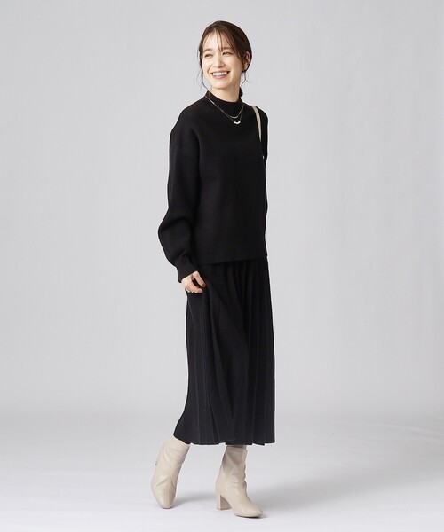 DRESKIP(ドレスキップ)の「◆【セットアップ可/洗える】もちもち ハイネックニット【ここちイージー】(ニット/セーター・レディース・ブラック/イエロー系その他/サンドベージュ/パープル系/ブルー/ブラック系2・02/03/04)」の8枚目の写真