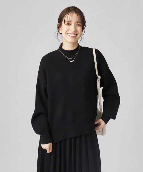 DRESKIP(ドレスキップ)の「◆【セットアップ可/洗える】もちもち ハイネックニット【ここちイージー】(ニット/セーター・レディース・ブラック/イエロー系その他/サンドベージュ/パープル系/ブルー/ブラック系2・02/03/04)」の10枚目の写真