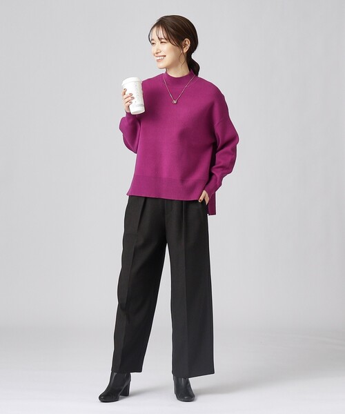 DRESKIP(ドレスキップ)の「◆【セットアップ可/洗える】もちもち ハイネックニット【ここちイージー】(ニット/セーター・レディース・ブラック/イエロー系その他/サンドベージュ/パープル系/ブルー/ブラック系2・02/03/04)」の13枚目の写真