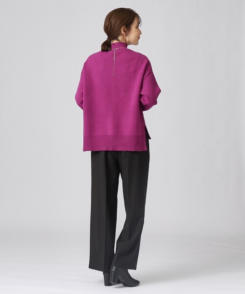 DRESKIP(ドレスキップ)の「◆【セットアップ可/洗える】もちもち ハイネックニット【ここちイージー】(ニット/セーター・レディース・ブラック/イエロー系その他/サンドベージュ/パープル系/ブルー/ブラック系2・02/03/04)」の15枚目の写真