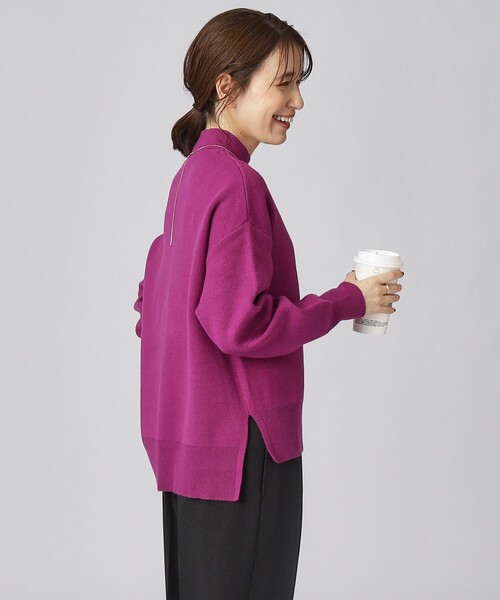 DRESKIP(ドレスキップ)の「◆【セットアップ可/洗える】もちもち ハイネックニット【ここちイージー】(ニット/セーター・レディース・ブラック/イエロー系その他/サンドベージュ/パープル系/ブルー/ブラック系2・02/03/04)」の17枚目の写真